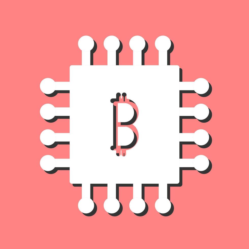 icône de vecteur de puce bitcoin