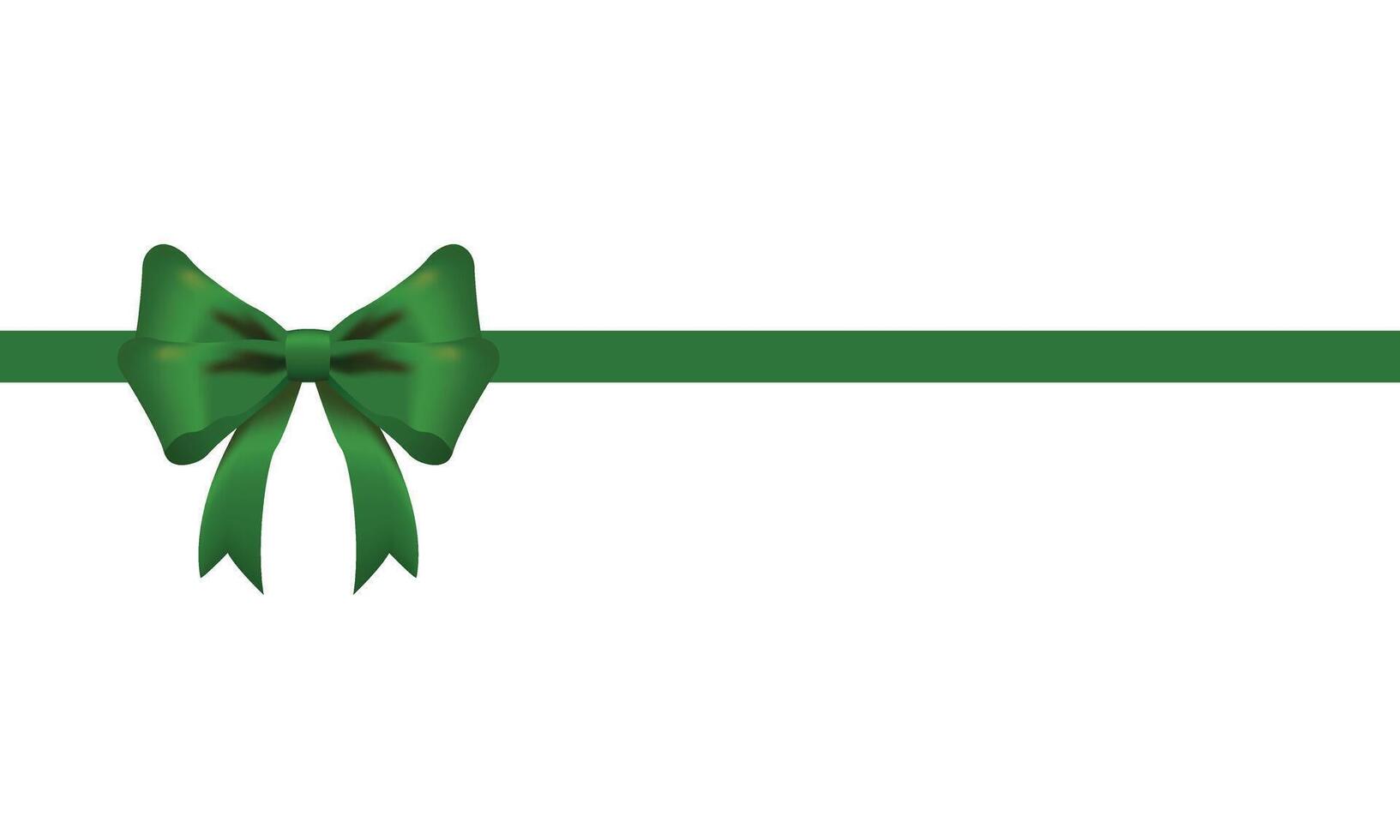 vert arc et horizontal ruban réaliste brillant satin avec ombre pour décorer votre Noël carte ou site Internet vecteur eps10 isolé sur blanc Contexte.