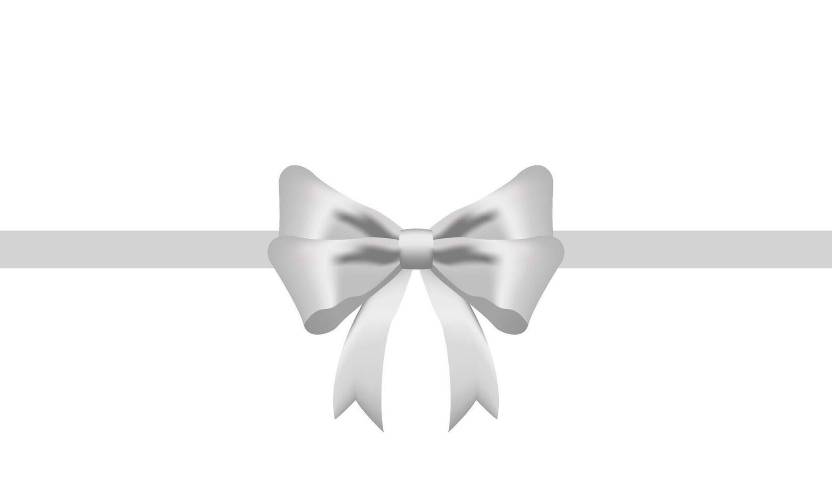 blanc ruban arc réaliste brillant satin avec ombre longue horizontal ruban pour décorer votre mariage invitation carte ,salutation carte ou cadeau des boites vecteur eps10 isolé sur blanc Contexte.