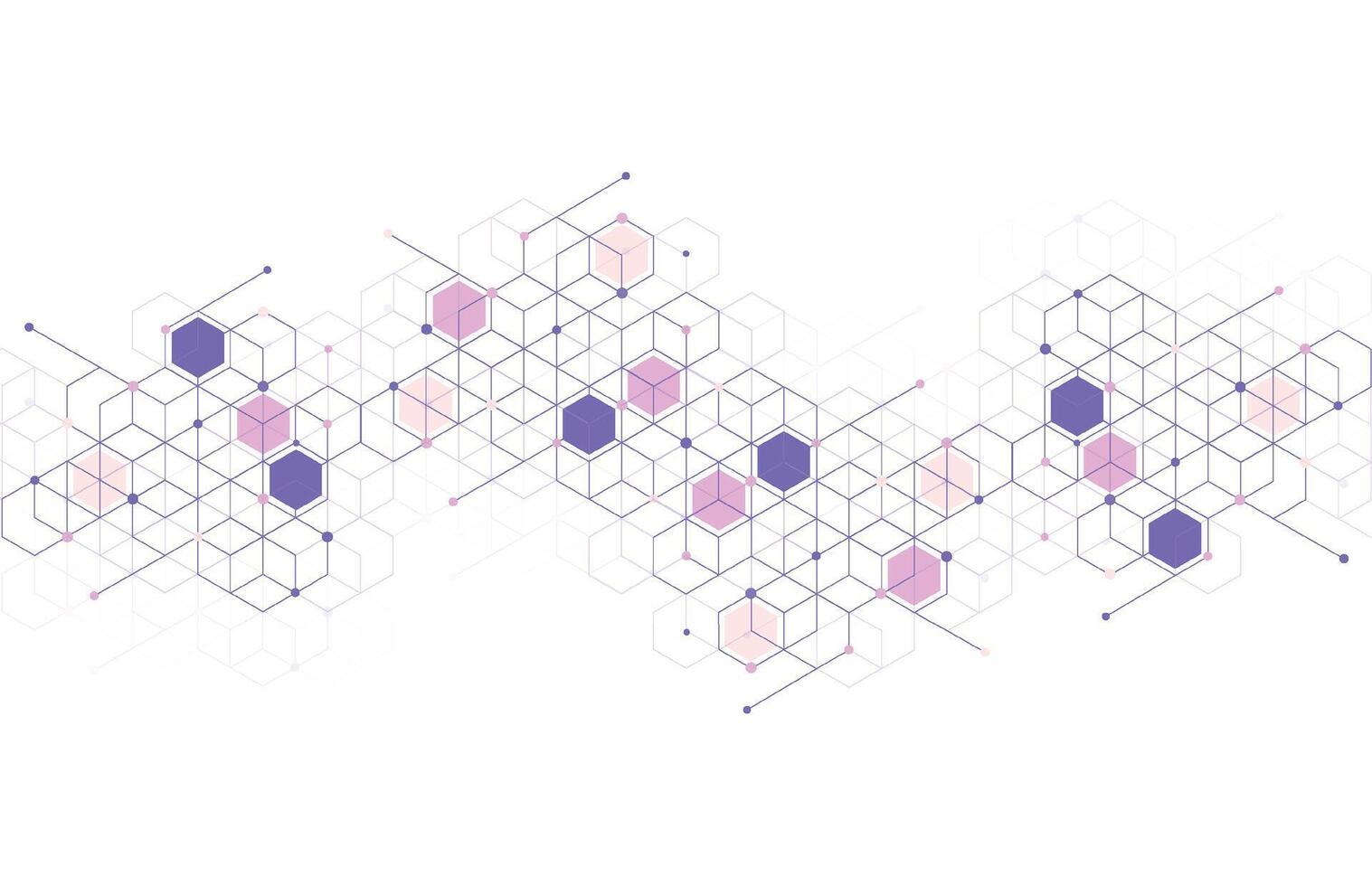 boîtes géométriques abstraites motif fond de connexion de ligne de points. technologie moderne avec maille carrée. géométrique sur fond blanc avec des lignes. cellule de cube. illustration vectorielle vecteur