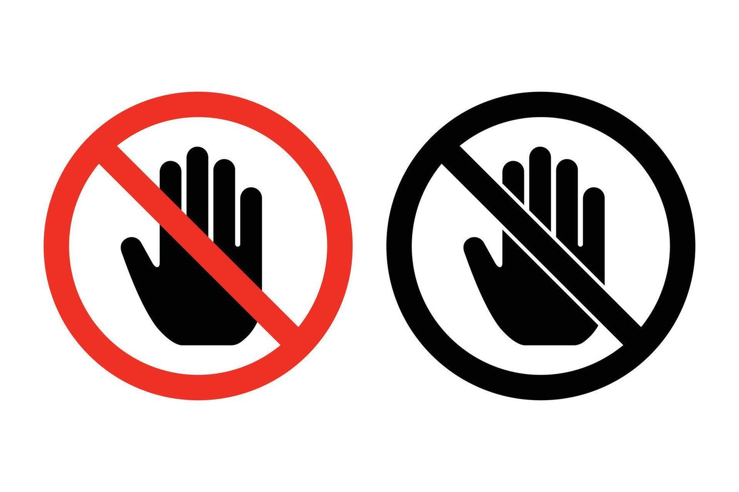 faire ne pas toucher signe. main interdit signe, vecteur icône