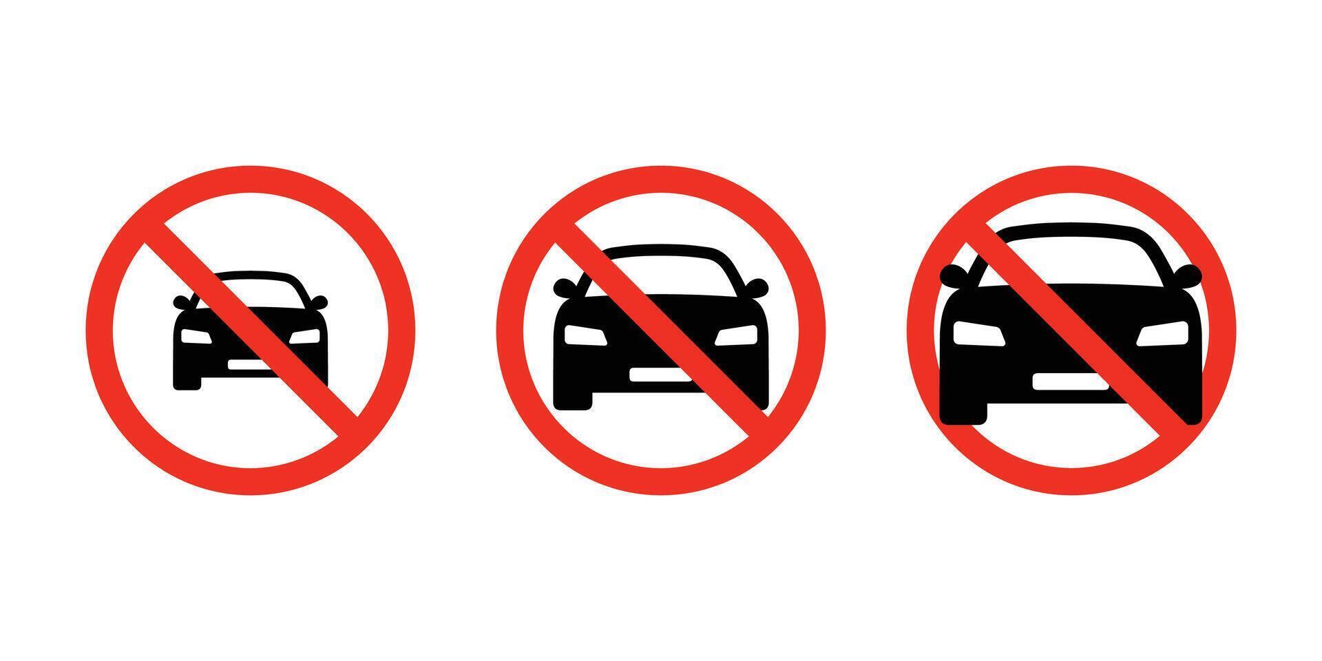 non voiture signe. parking interdit symbole. non voitures permis signe. vecteur