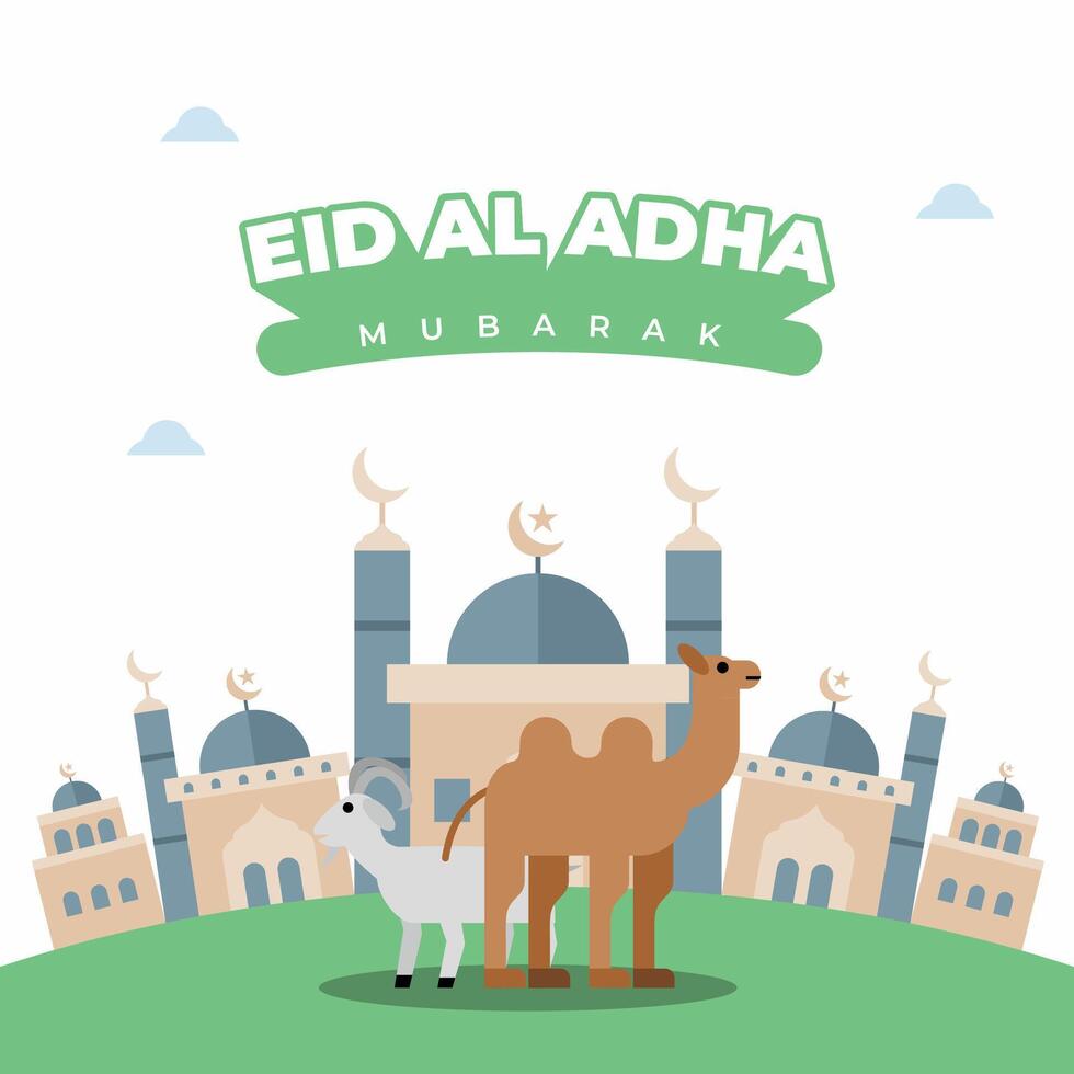 eid Al adha affiche conception vecteur