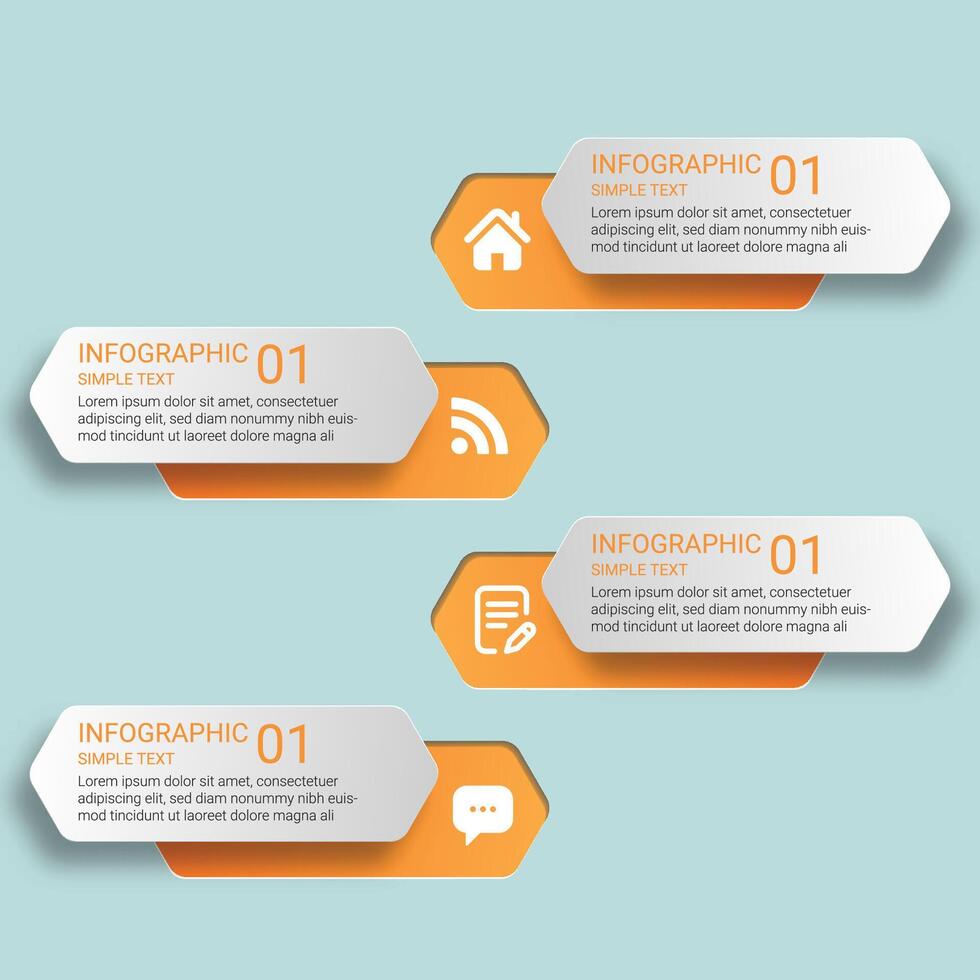 infographie vecteur conception modèle avec 4 les options ou pas, processus diagramme, couler graphique, Info graphique, infographie pour le affaires concept, présentations bannière, et flux de travail mise en page.