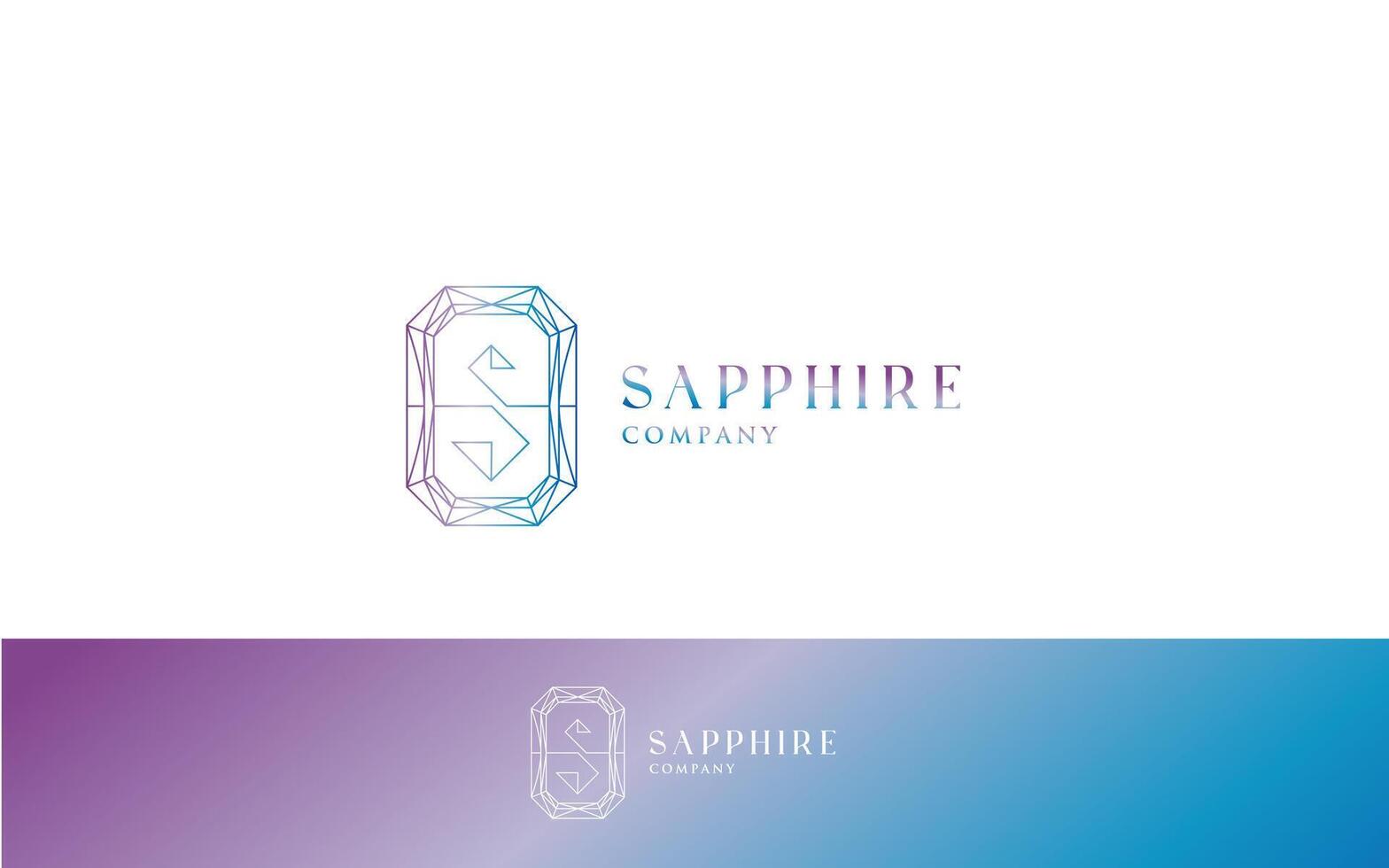 saphir luxe et moderne logo vecteur