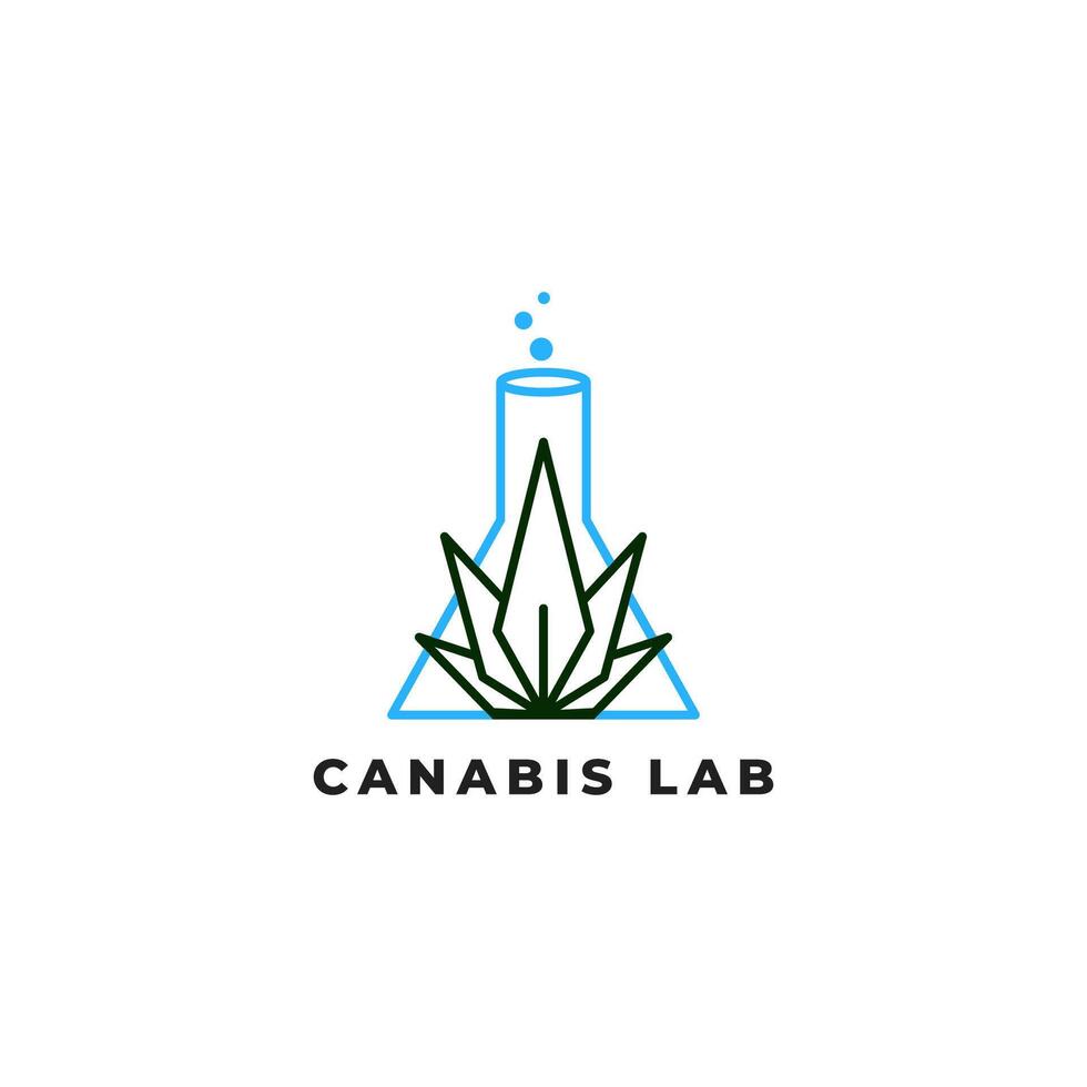 Créatif cannabis laboratoire logo modèle, la nature Frais icône, feuille conception vecteur illustration