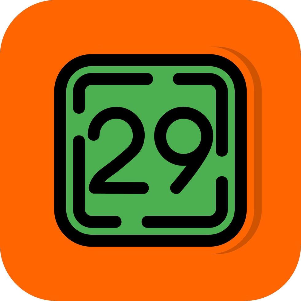 vingt neuf rempli Orange Contexte icône vecteur