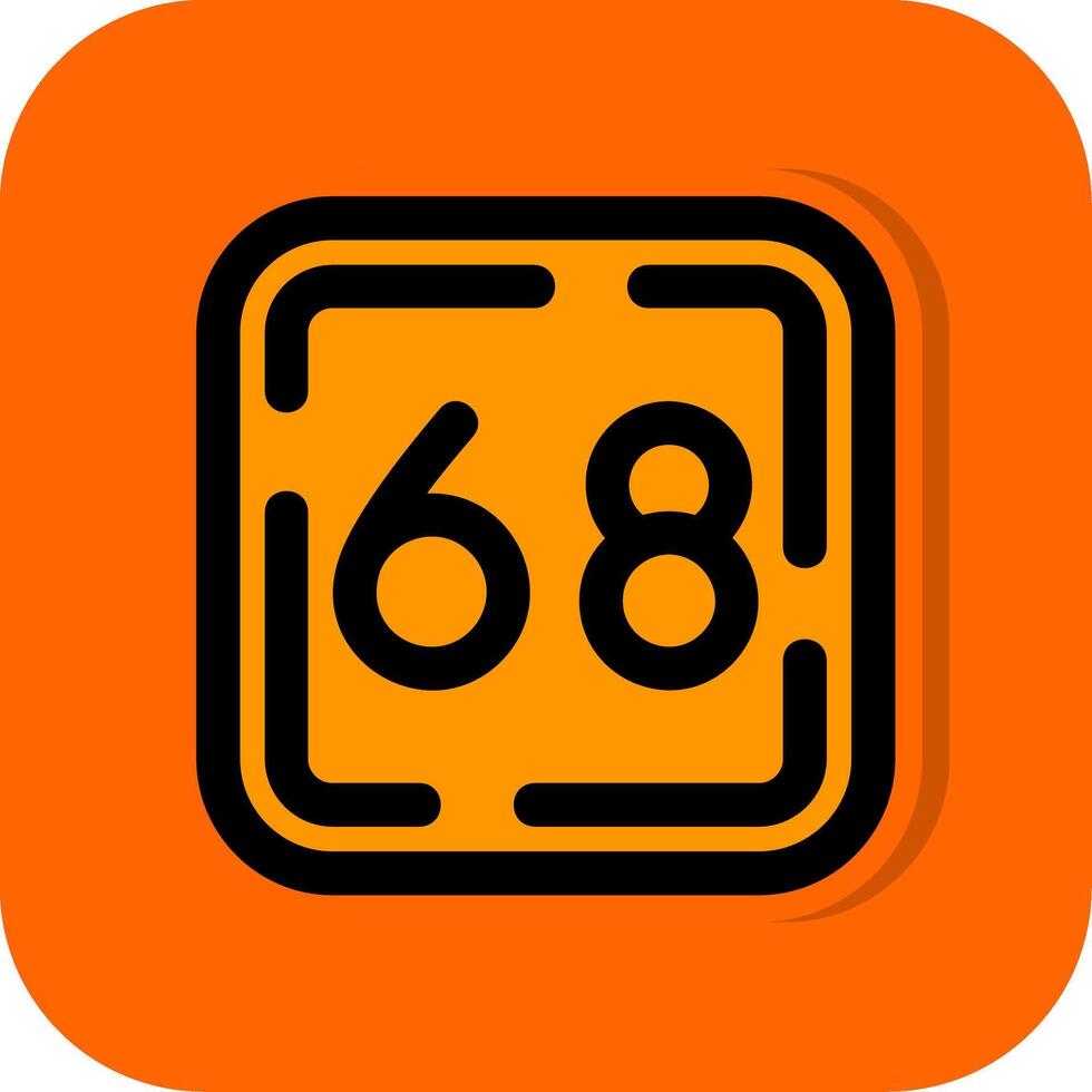 soixante huit rempli Orange Contexte icône vecteur