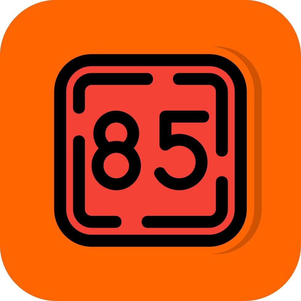 quatre-vingts cinq rempli Orange Contexte icône vecteur