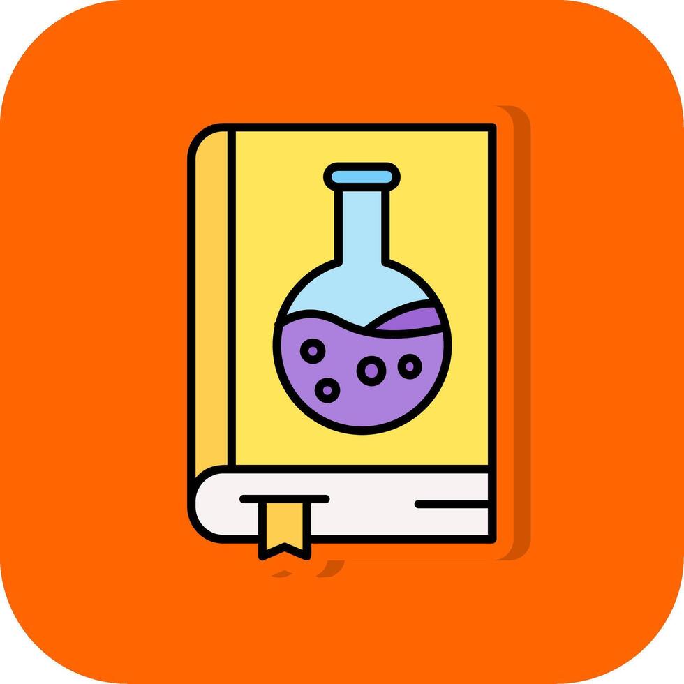 chimie livre rempli Orange Contexte icône vecteur