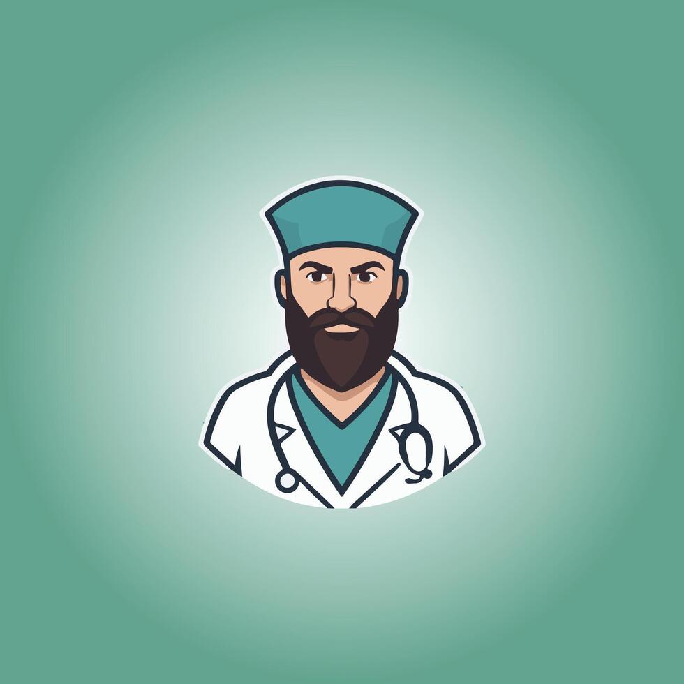 logo médecin personnage illustration vecteur