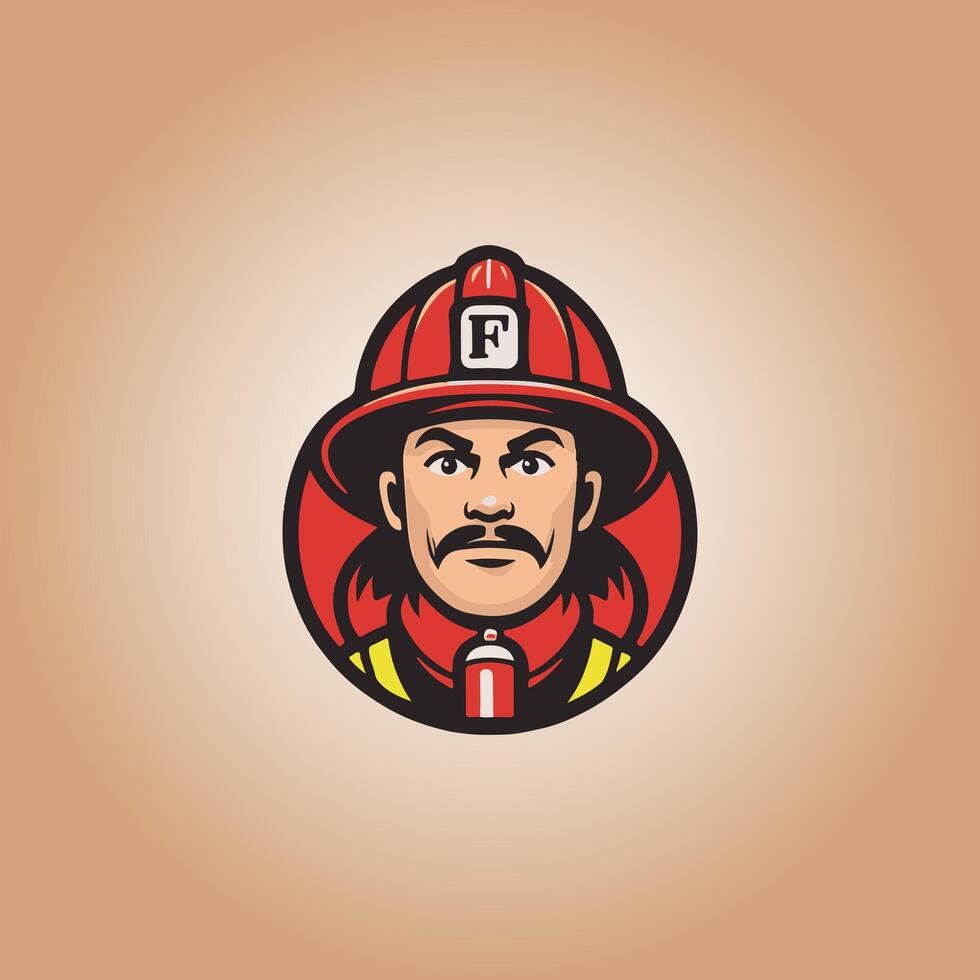 logo sapeur pompier conception icône vecteur