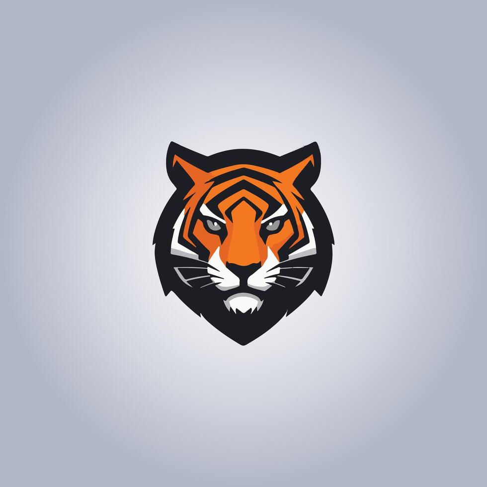 logo tigre cyberpunk conception icône vecteur