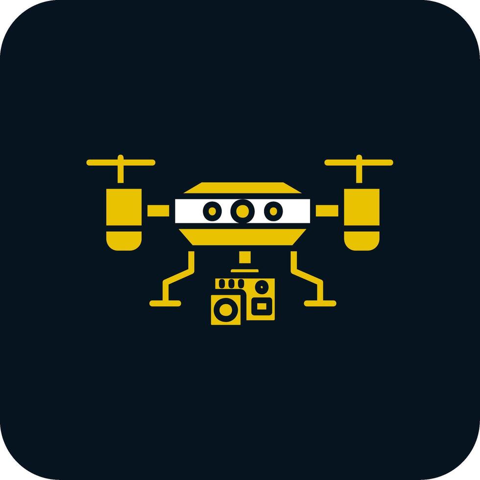 caméra drone glyphe deux icône de couleur vecteur