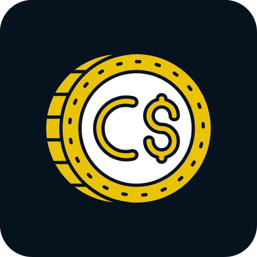 icône de deux couleurs de glyphe de dollar canadien vecteur
