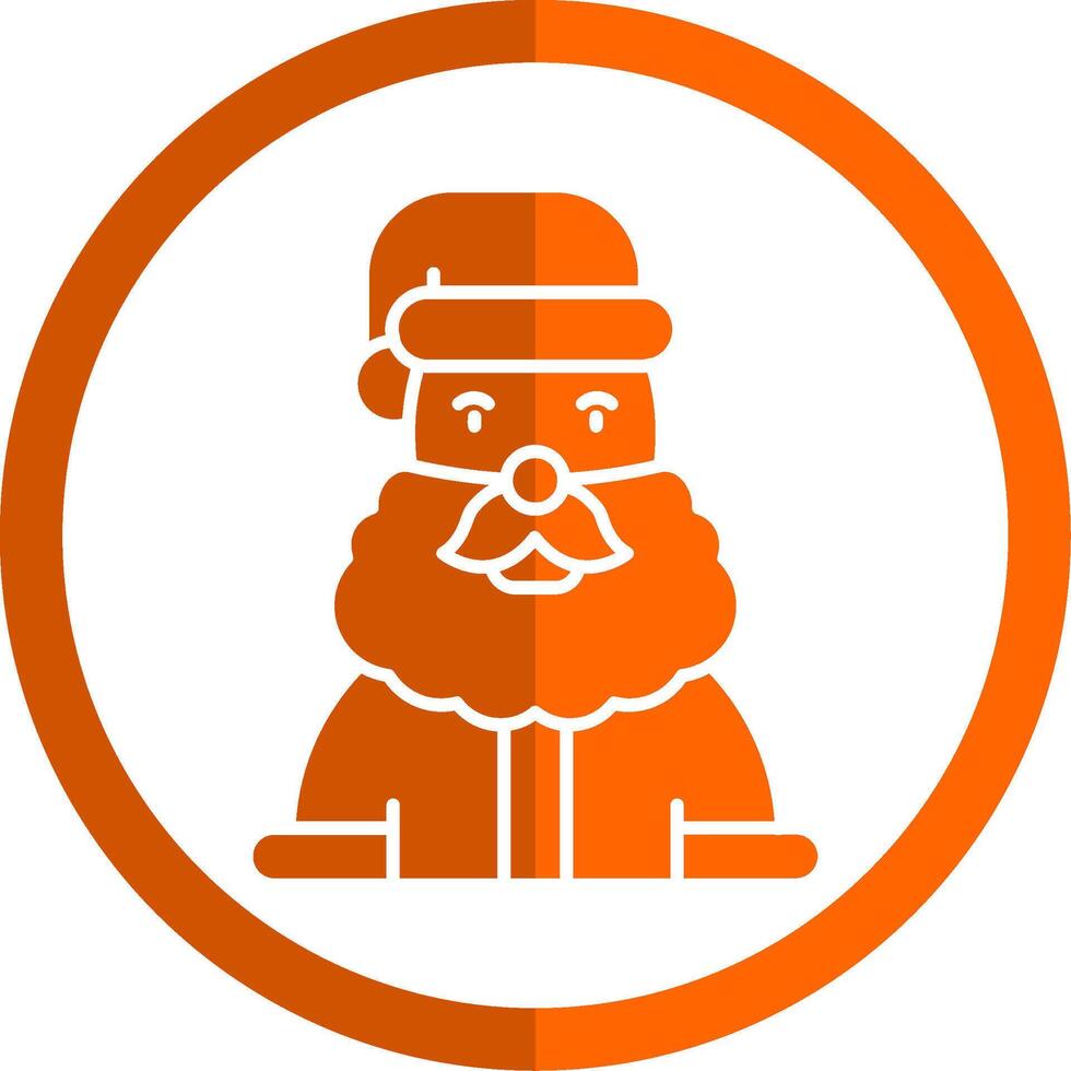 Père Noël claus glyphe Orange cercle icône vecteur