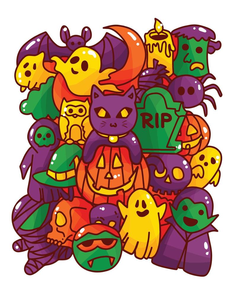 illustration vectorielle doodle halloween vecteur