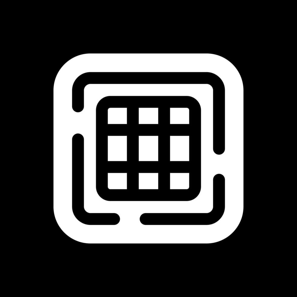 icône inversée de glyphe de lignes de grille vecteur