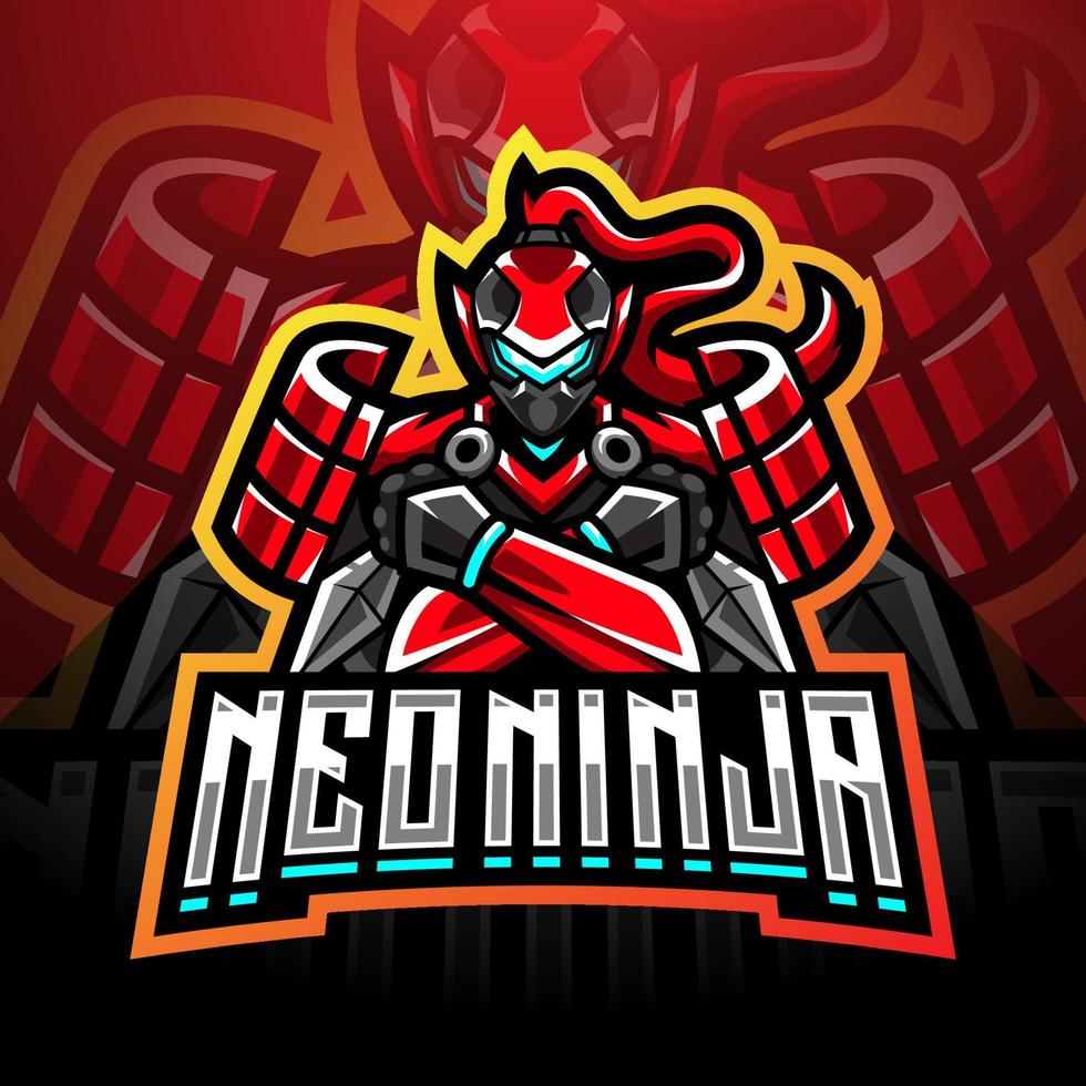 création de logo de mascotte neo ninja esport vecteur