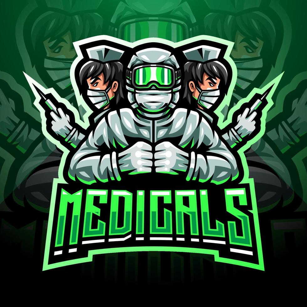 le logo de la mascotte medicals esport vecteur