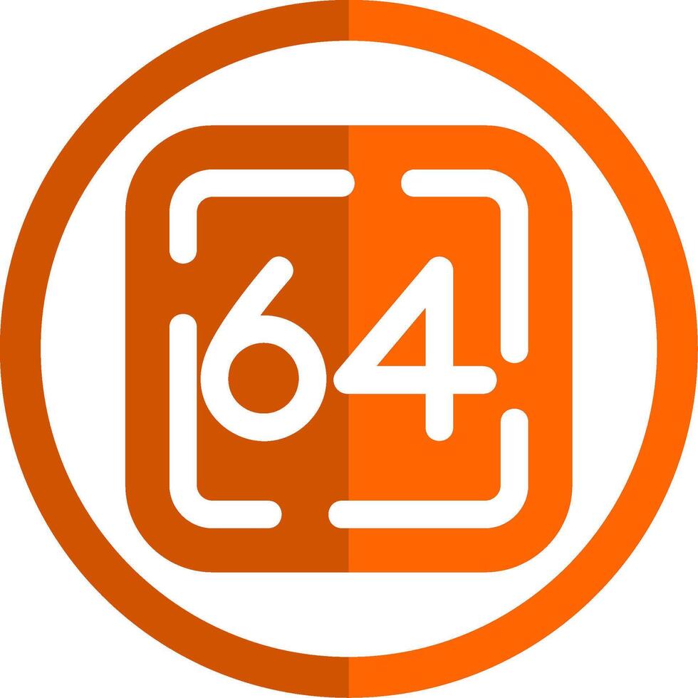 soixante quatre glyphe Orange cercle icône vecteur