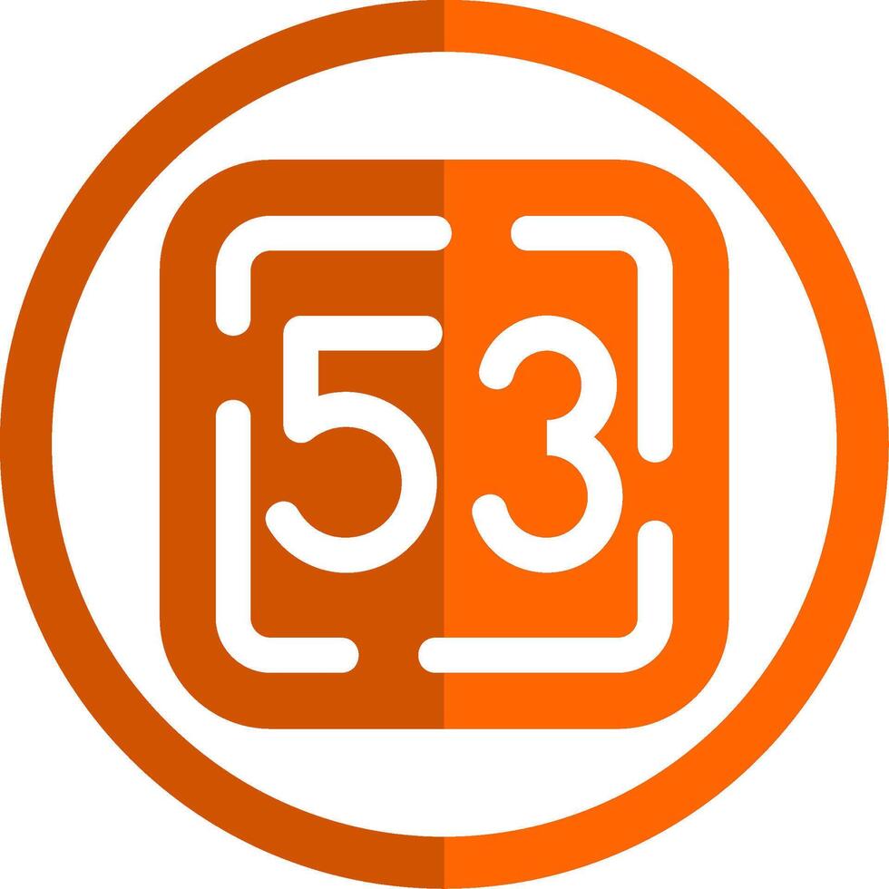 cinquante Trois glyphe Orange cercle icône vecteur