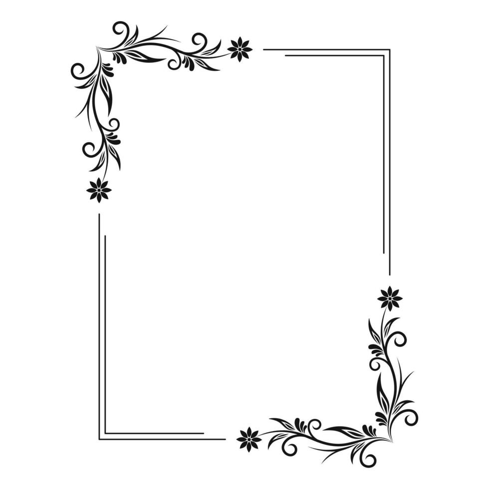 carré floral Cadre. mariage invitation Cadre vecteur ilustration