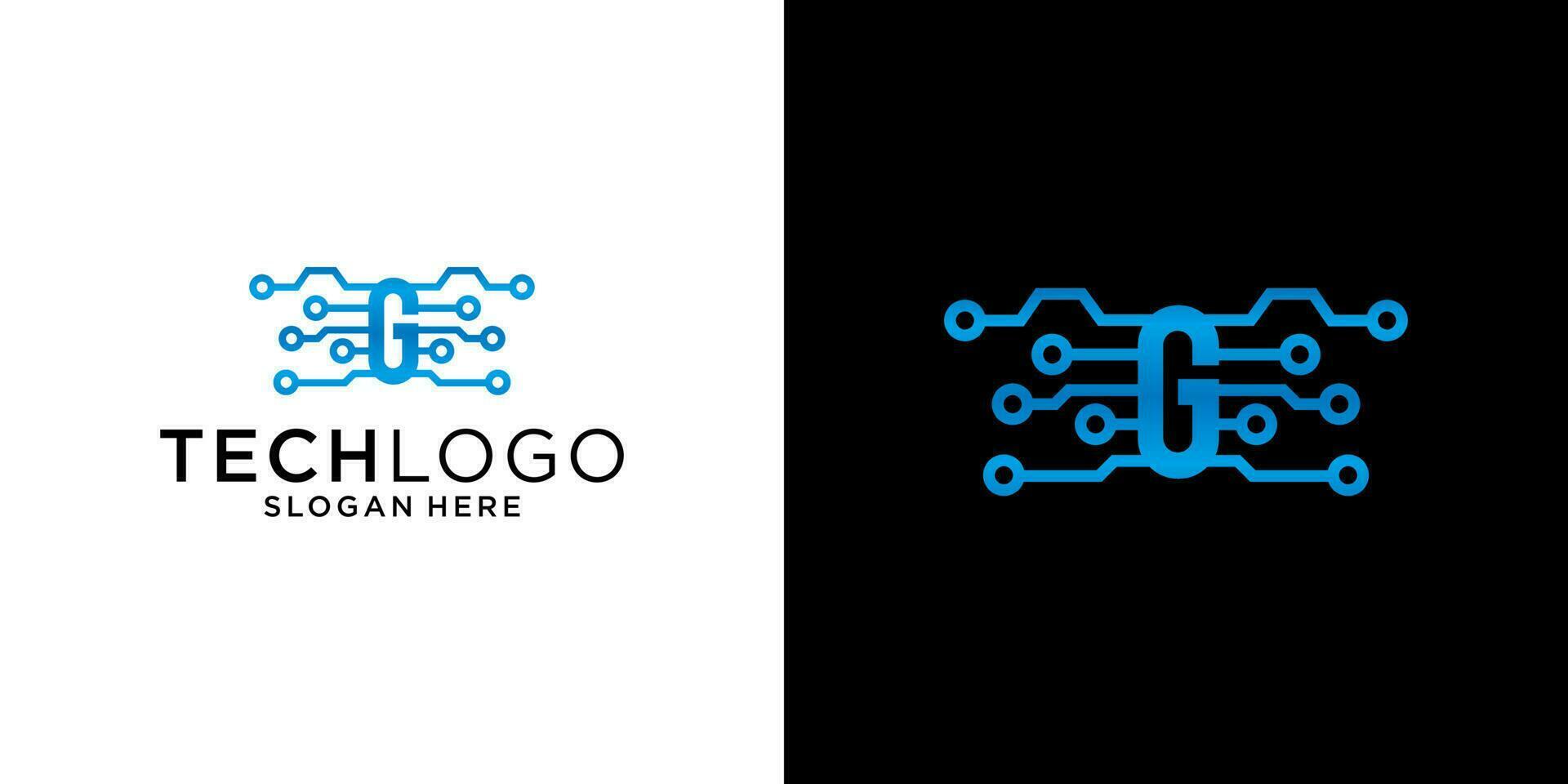 modèle de conception de technologie de logo g vecteur