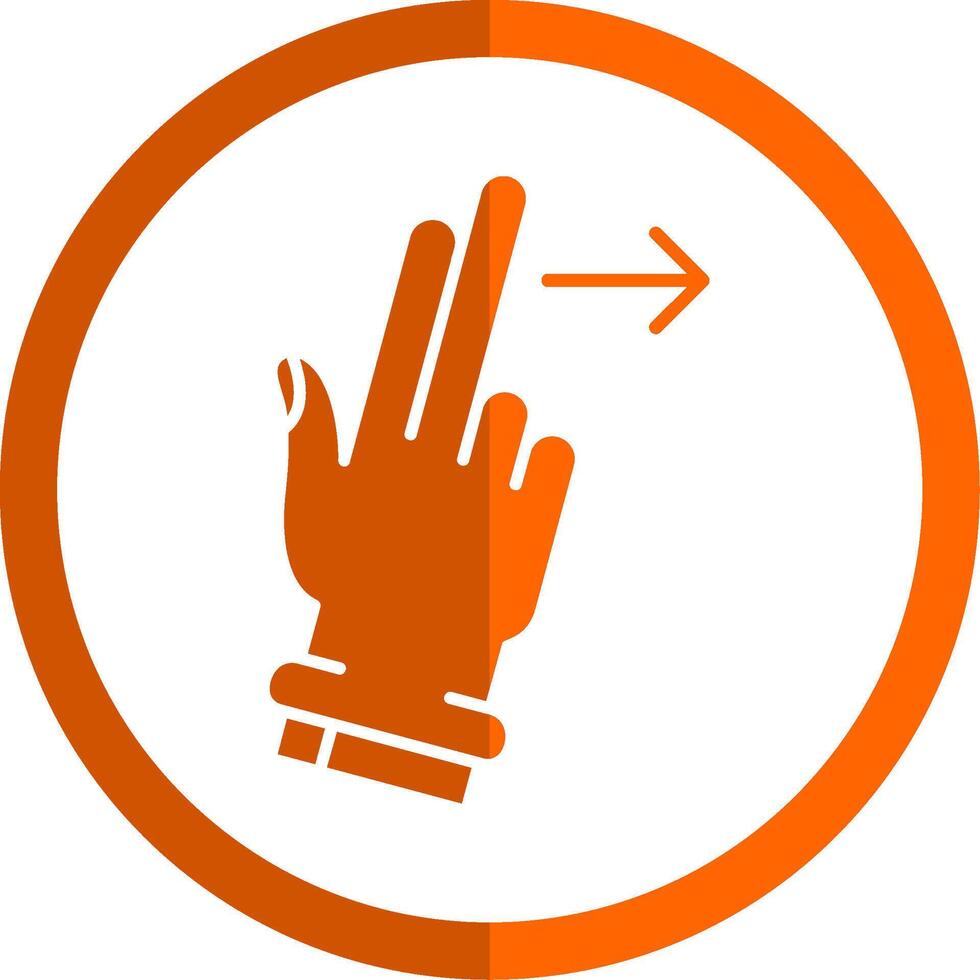 deux les doigts droite glyphe Orange cercle icône vecteur