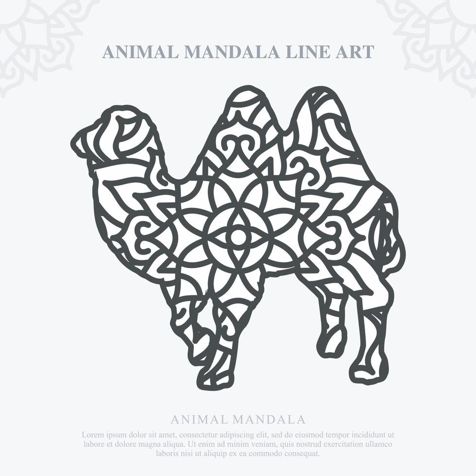 mandala animal. éléments décoratifs vintage. motif oriental, illustration vectorielle. vecteur