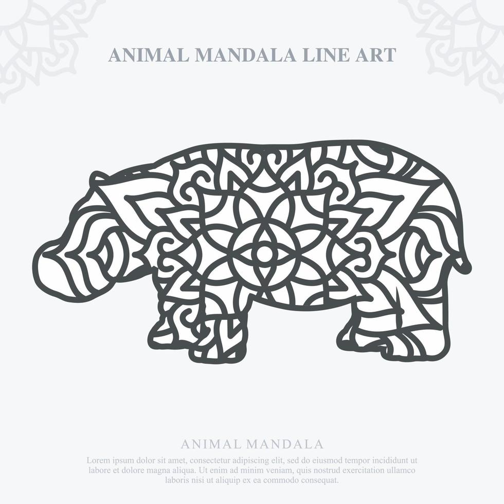 mandala animal. éléments décoratifs vintage. motif oriental, illustration vectorielle. vecteur