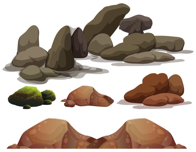 Un ensemble d&#39;éléments de roche et de pierre vecteur