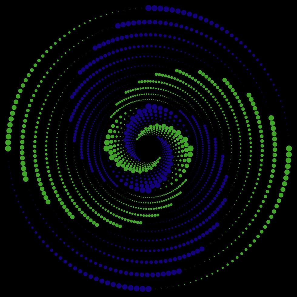 tourbillon de bleu vert des balles, abstrait spirale tournant et torsion lignes, ordinateur généré arrière-plan, 3d le rendu arrière-plan, vecteur