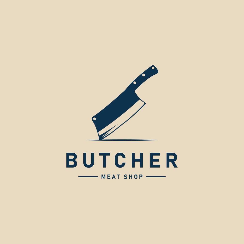 Boucher couteau logo conception minimaliste, vecteur illustration conception graphique modèle