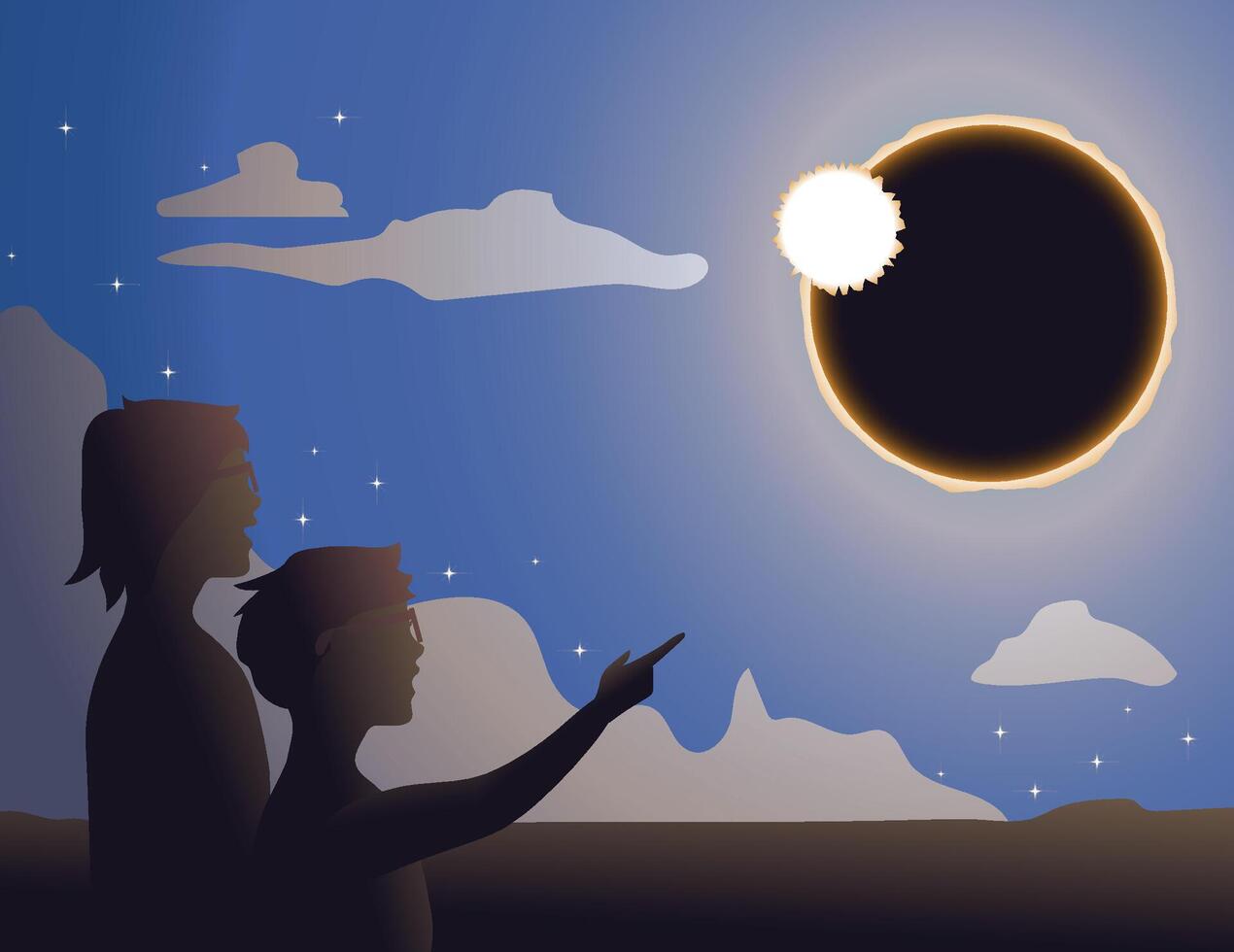 gens visualisation le solaire éclipse vecteur