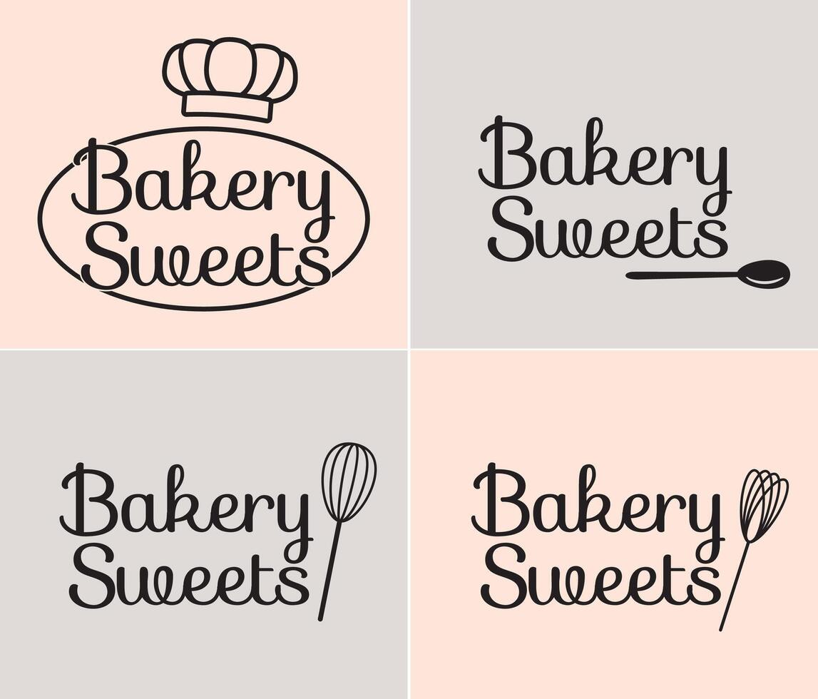 boulangerie logo ensemble vecteur