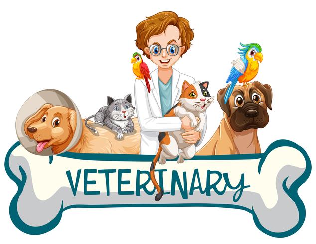 Une bannière de clinique vétérinaire vecteur