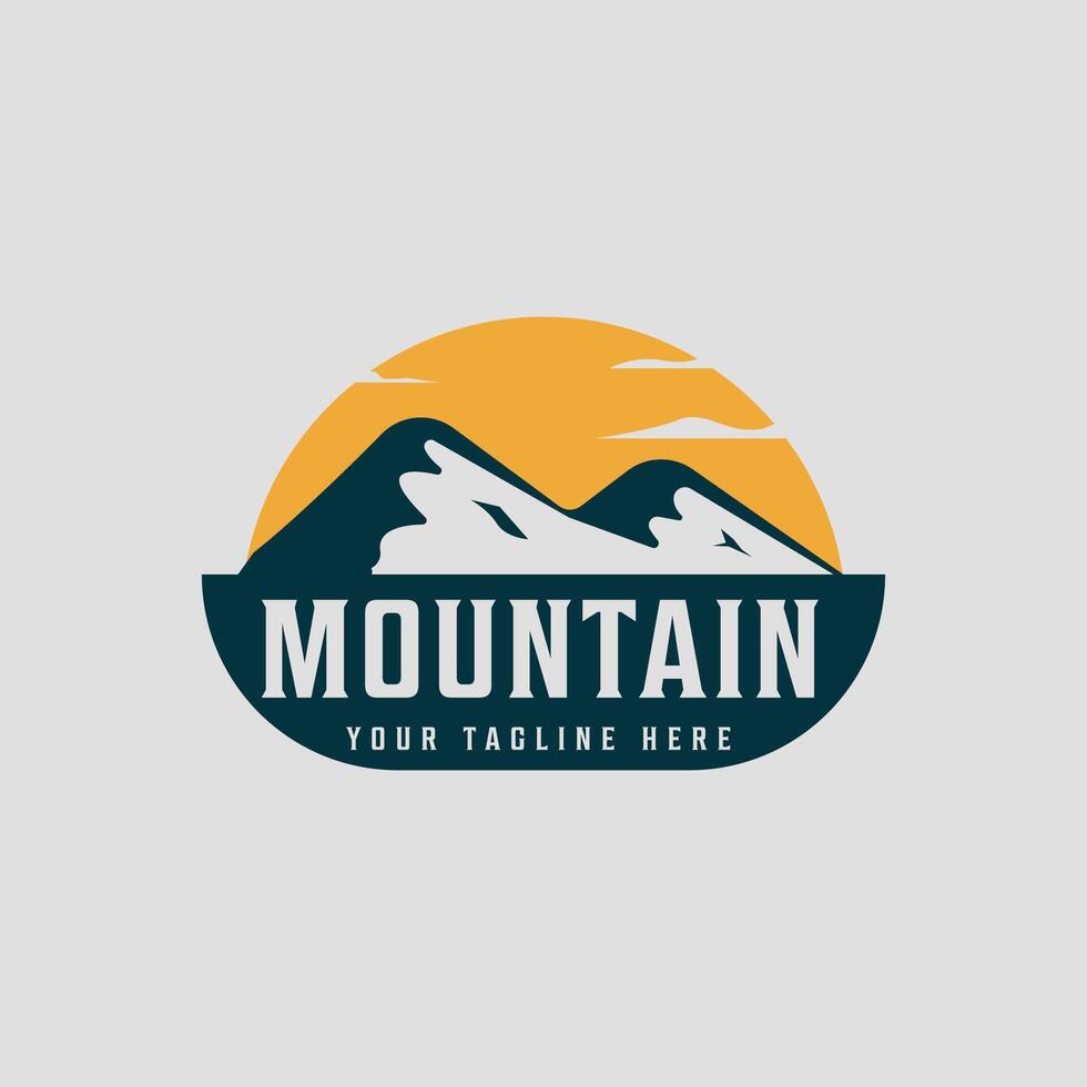 vecteur Montagne ancien logo minimaliste illustration graphique conception