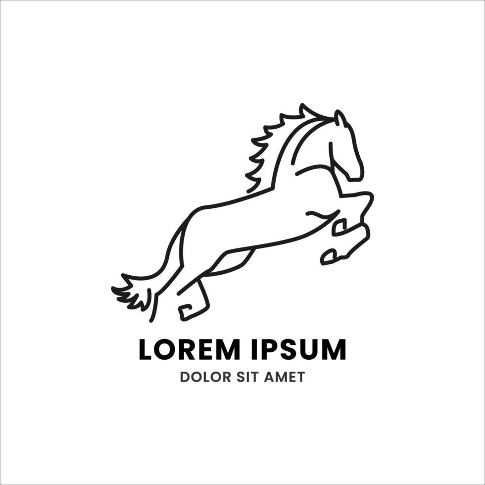 simple, élégant, moderne, et magnifique monoline style animal logo modèle pour votre Créatif projet. sauter cheval logo vecteur