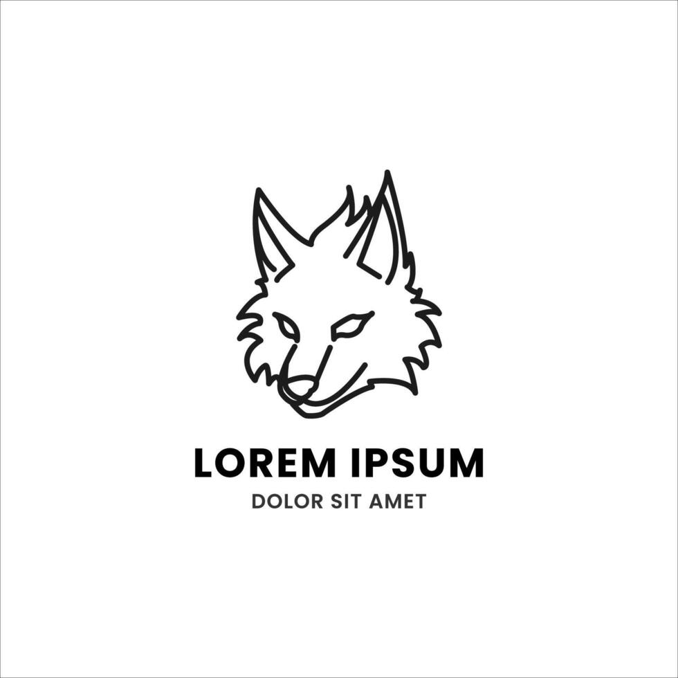 simple, élégant, moderne, et magnifique monoline style animal logo modèle pour votre Créatif projet. Japonais Loup portrait tête logo vecteur