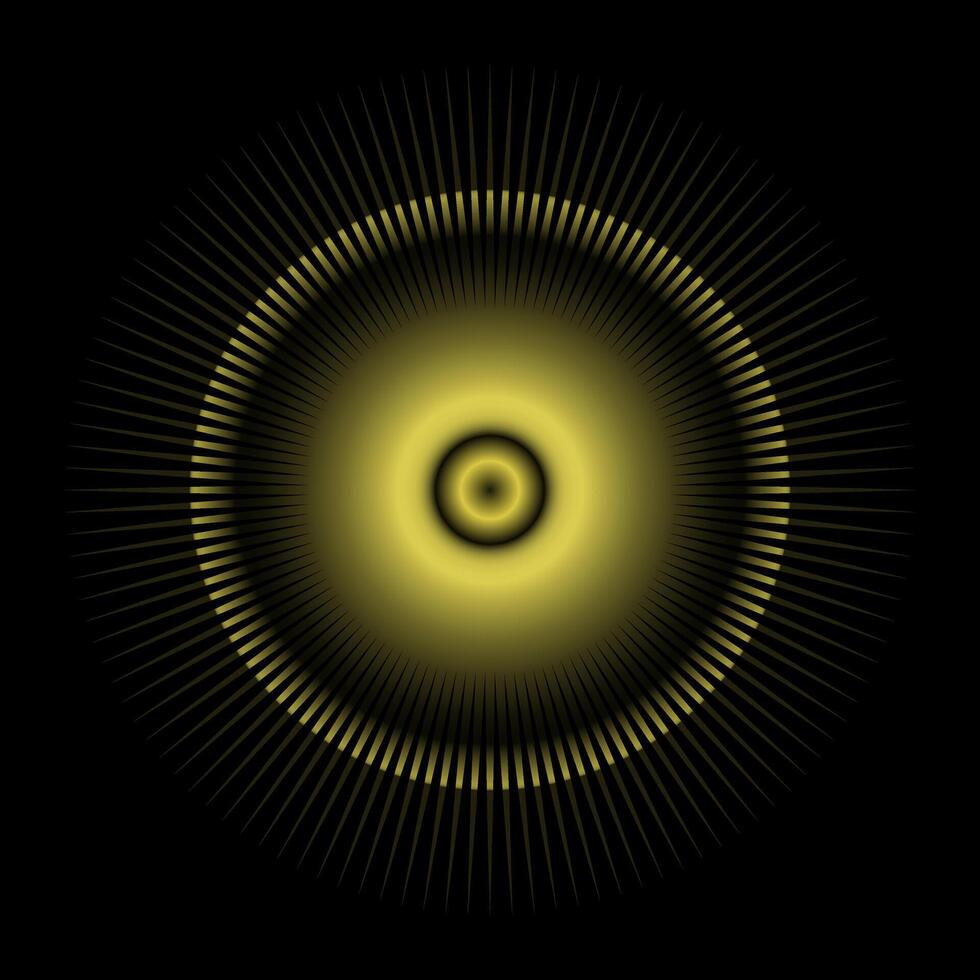 abstrait fractale d'or Contexte avec traversée cercles et ovales. disco lumières Contexte. vecteur