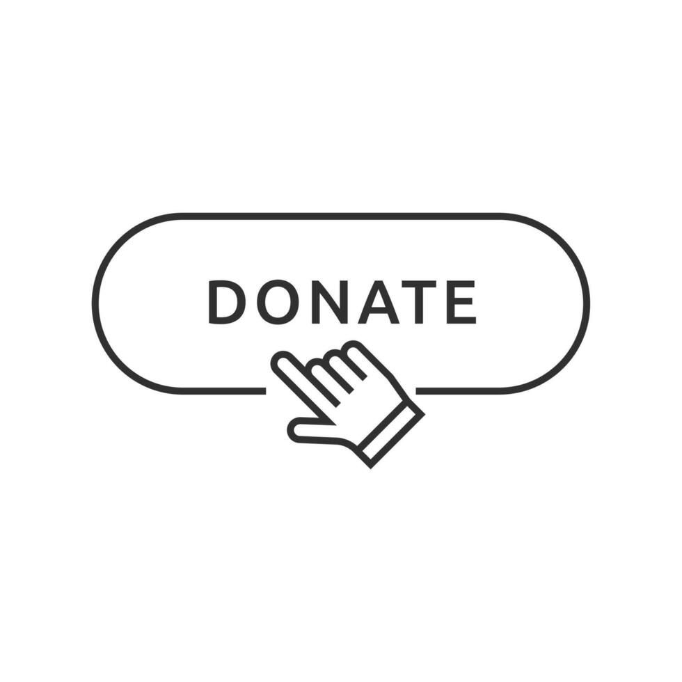 faire un don la toile bouton. symbole de financier aide isolé sur blanc Contexte. vecteur illustration.