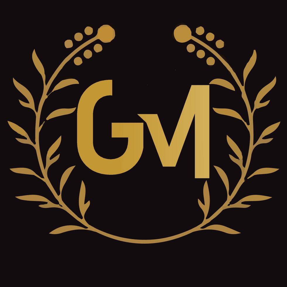 gm lettre l'image de marque logo conception avec une feuille vecteur