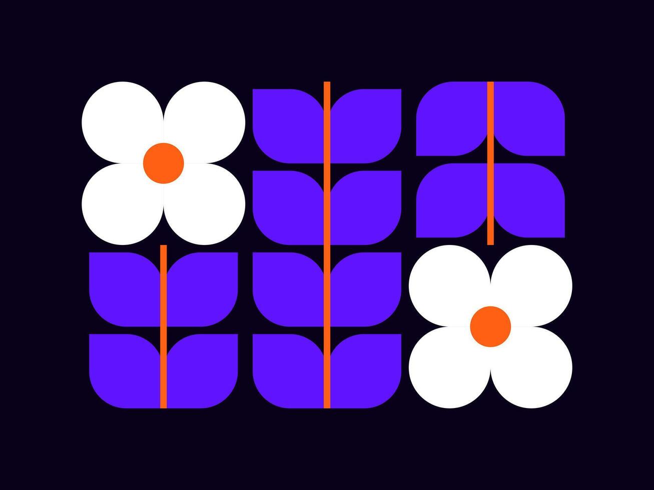 abstrait affiche avec fleurs. moderne géométrique vecteur illustration pour mur décoration, intérieur, fond d'écran, bannière.