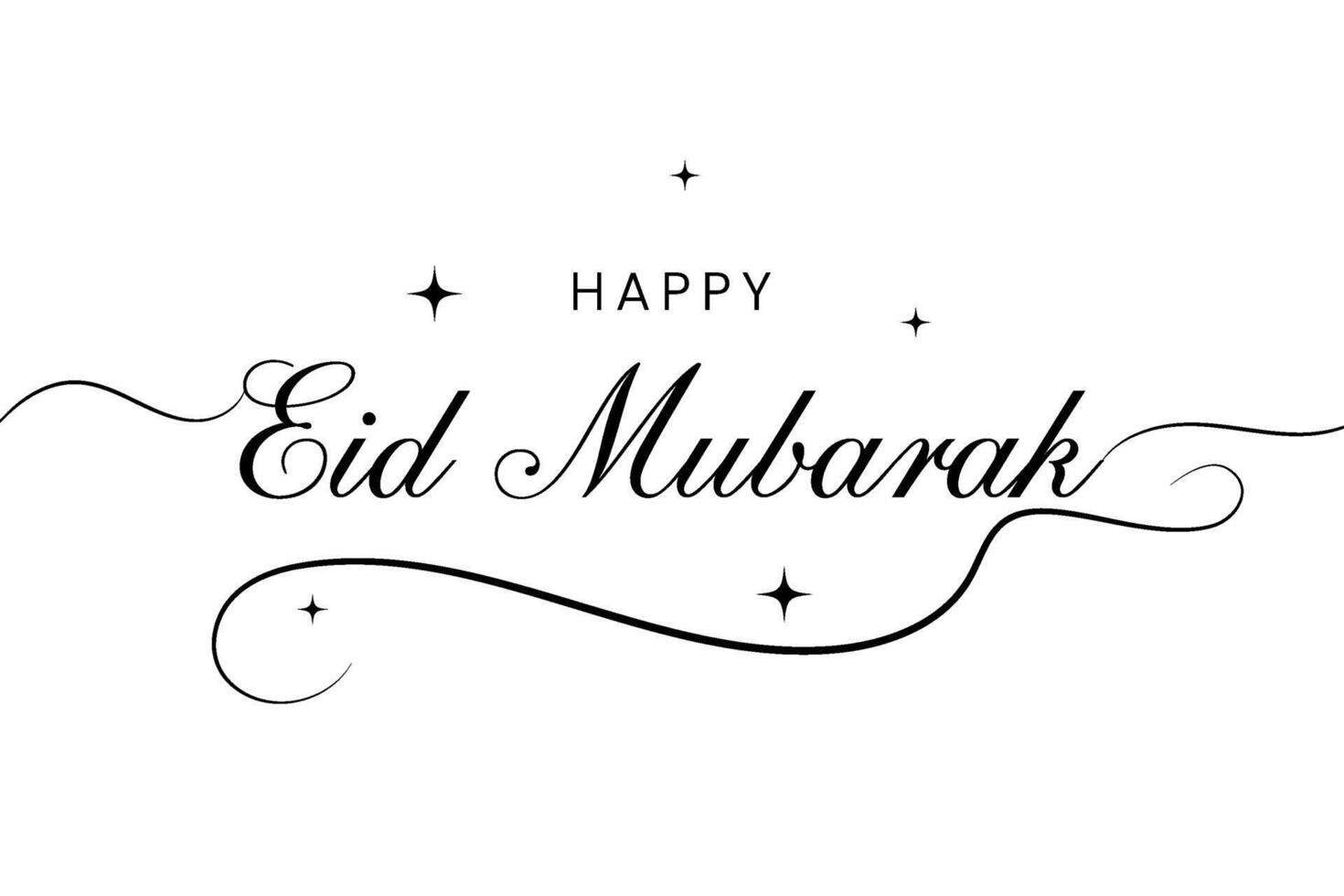 Facile calligraphie de content eid mubarak 1445 h avec noir Couleur vecteur