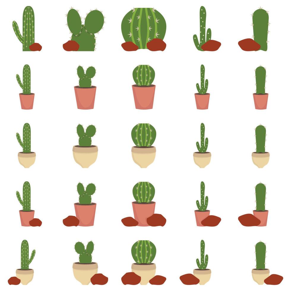 illustration de cactus pack vecteur