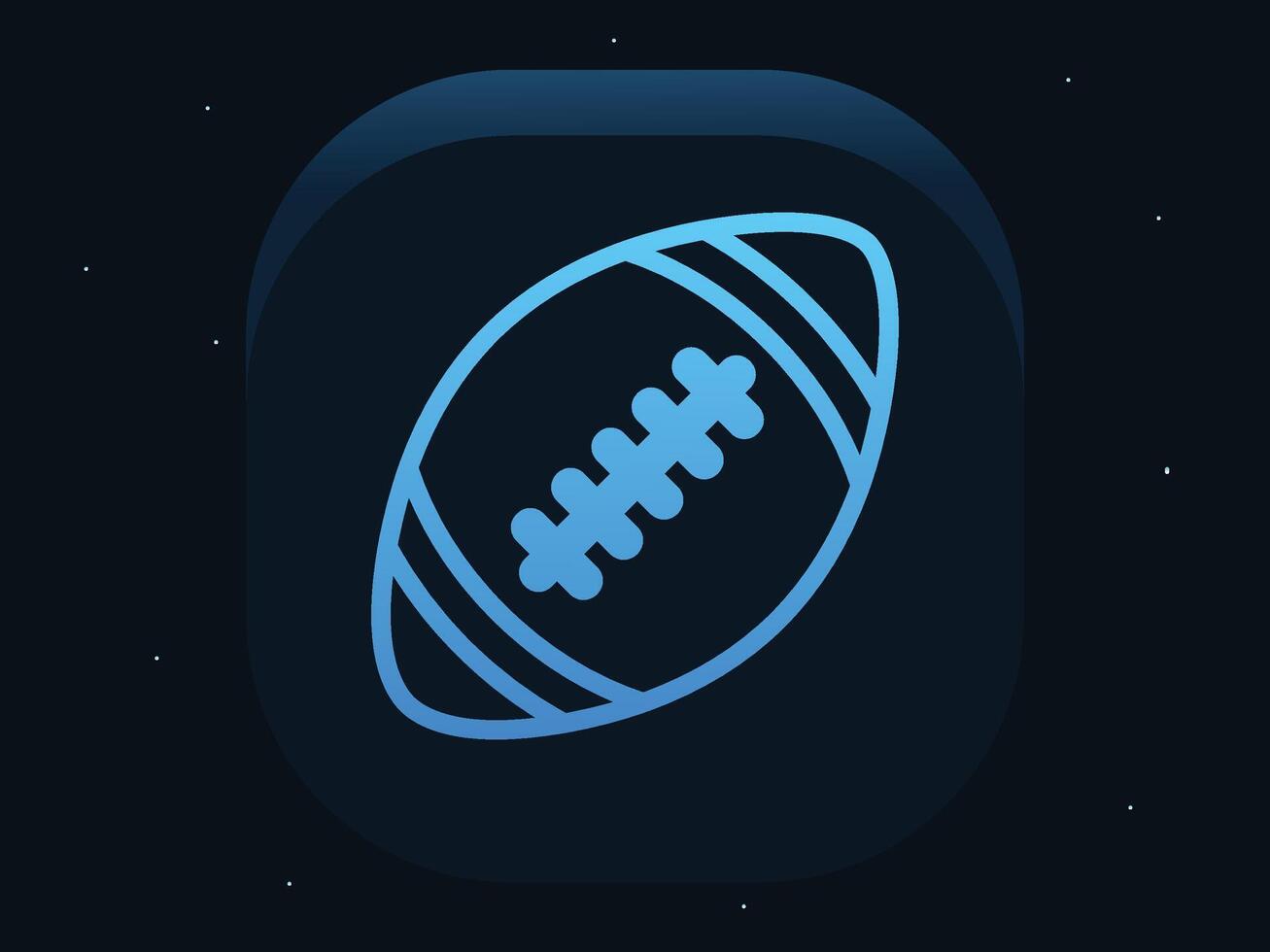 américain Football ligne icône sur foncé bleu Contexte vecteur