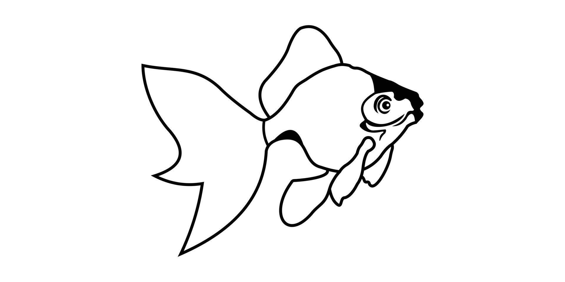 ligne art koi poisson vecteur conception graphique