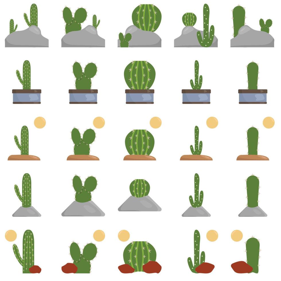 illustration de cactus pack vecteur