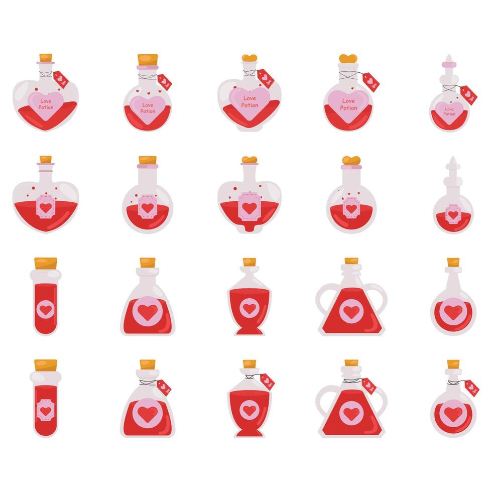 illustration de l'amour potion pack vecteur